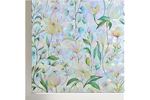 FINNEZ Pellicola per Finestra - Anti UV Effetto Arcobaleno Elettrostatica per Vetri, Non Aderente, Pellicola Adesiva Vetri, Decorativo per Casa Ufficio Camera da Letto Cucina, 90 x 400 CM