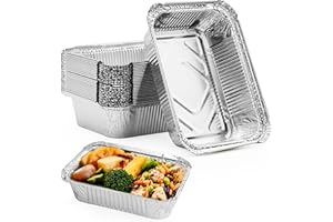 Sanrolax 30 Stück Aluminium Grillschalen,700ml Silber Aluminium Tropfschalen,18.5x13.5x5cm Fettauffangschalen,Grillen Backen Kochen Aluschalen Grill
