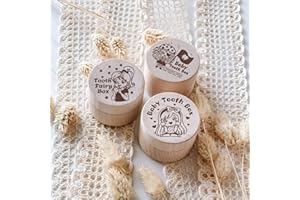 PLIGREAT PLGREAT 3 Pcs Boîte de fée des dents, Boîte de dents en bois Keepsake pour les dents perdues, Dents de lait Conteneur bambin Porte-Dents Cas de dents