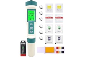 GOHANNY Misuratore digitale PH 8 in 1 PH TDS EC SALT S.G ORP H2 Temp Meter con ATC | Impermeabile IP67 | 1 pH strisce reattive | tester pH alta precisione per acquario tester acqua piscina