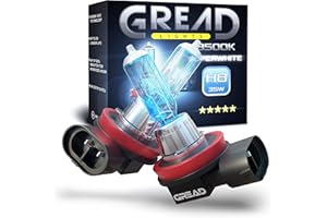 Gread - 2x Lámparas halógenas H8, faros, bombillas, luces automóviles - Extra blancas - 8500k 35W Certificación ECE - Óptica xenón