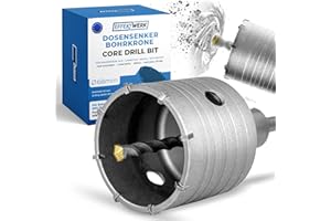 Effektwerk Wiertło tarczowe - Wiertło nasadowe 68 mm SDS Plus do wiercenia w gazobetonie, cegle i kamieniu naturalnym - Profesjonalna wiertarka nasadowa z pogłębiaczem