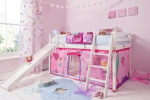 NOA AND NANI Noa & Nani Moro Cabin Bed Midsleeper with Slide & Fairies Tent in Classic White