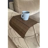 MicroWood Koltuk Tepsisi, Kol&ccedil;ak Tepsisi, Yan sehpa, Ger&ccedil;ek Ahşap (2 Adet, Koyu Ceviz)