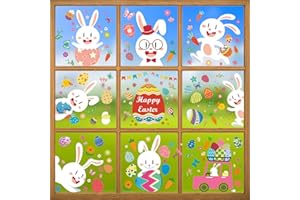 AMZKOI Pegatinas Decorativas de Pascua, 221 Piezas de Pegatinas de PVC Easter Decorations