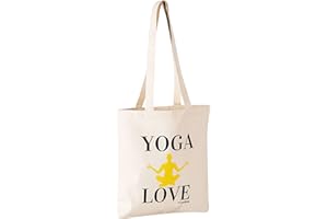 FremiBag Yoga Love Bag for Shopping | Fabric Bag with Long Handle for Yoga Mat | Jute Bag as Yoga Bag