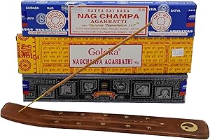 ‎AMAHOFF AMAHOFFs Die TOP 3 Goloka, Satya Nag Champa, Superhit Räucherstäbchen, beliebtesten Sorten mit Stäbchenhalter