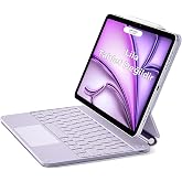 Fogy Ipad Air 11 2026 8.Nesil M4 &ccedil;inli i&ccedil;in Uyumlu TouchPad Case Magic Keyboard Aydınlatmalı Klavyeli Tablet Kılıfı (Lila)