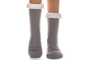 EBMORE Women Slipper Fluffy Socks Warm Winter Cosy Cabin Soft Thick Comfy Fleece Anti Slip Home Fuzzy Socks