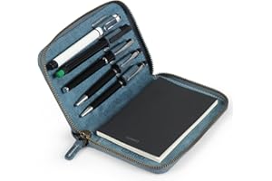 Londo Porte-Documents en Cuir Véritable – Conférencier avec Porte-Stylo, Bloc-Notes et Fermeture Éclair pour Bureau, Affaires & Voyage