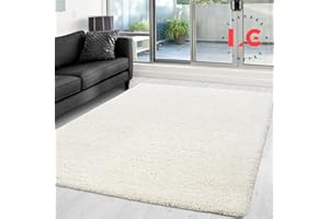 LG TRADERS LIMITED EXTRA THICK HEAVY PILE SOFT LUXURIOUS SHAGGY MODERN AREA BEDROOM HALL RUG RUNNER MAT (Cream, 160 x 230 cm)