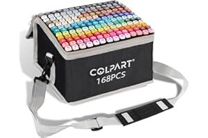COLPART 168Feutres à Alcool: Couleurs Vives, Double Pointe, Pochette de Transport. TwinMarkers Parfaits pour Art et Coloriage Adulte