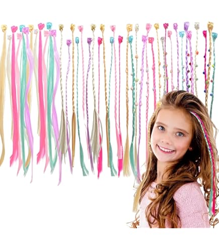50 Stuks Veerhaarverlengingsset, Synthetische Haarstrengen Gekleurde Haarverlenging Clip Veerextensies Haarstukje Met 100 Siliconen Ringen Tang En Haakjes 643182974