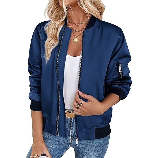 Oyamiki Bomberjack voor dames, lange mouwen, overgangsjas, korte blouson, casual jas, herfst, lichte buitenkleding, pilotenjack met zakken, legergroen, XL
