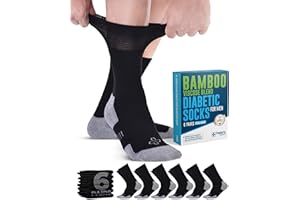 Doctor's Select Viscose Bamboo Ankle Diabetic Socks for Women and Men - 6 Pairs | Super Soft, Non Binding, Loose Wide Top