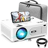 Proyector QKK 5000 Lumen Soporta 1080P Full HD, Proyector HD Nativo 720P con Bolsa de Transporte, Proyector Video Compatible 