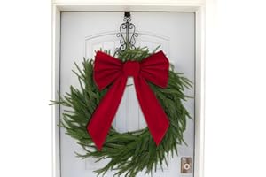 BETESSIN 6 Piezas Lazo Rojo 27x35cm, Lazo Grande de Navidad, Lazo de Tela Decoración para Árbol de Navidad Corona de Navidad, Lazo Decorativo de Puertas Escaleras Patios Ventanas