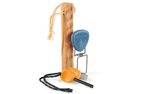 Light My Fire Allume Feu Survie - Kit 3 en 1 Pierre A Feu Survie, Bois d'Amadou & Fourchette Barbecue - Kit Pierre A Feu Briquet Amadou & Fourchette A Barbecue - Idéal BBQ, Camping, Feux de Camp