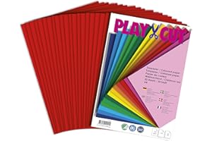 Papier cartonné PLAY-CUT Rouge de Noël (130g/m2) - 20 feuilles A4 pour bricolage et impression