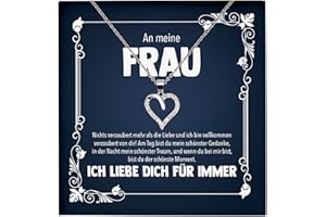 22Feels Echt Silber 925 - Originelle Schmucksets für Ehefrauen - Herz Halsketten mit Botschaftskarten Made In Germany
