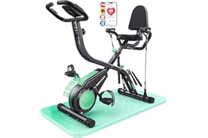 TOPUTURE 5-en-1 Vélo d’Appartement Pliable, Velo D Appartement avec 16 Niveaux de Résistance Magnétique, Moniteur LCD et Compatible APP, Vélos de fitness pour la maison avec Silencieux Capacité 140 kg