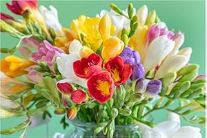 OLIWIER'S BULBS 20x Freesia Mix Summer Flowering Bulbs Colourful Garden Plant Corms Wedding Fragrant Cut Flowers Size 5/6