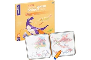 mierEdu Magisches Wassermalbuch Dinowelt – Zaubermalbuch für Kinder ab 3 Jahren mit Wasserstift – Malen mit Wasser ohne Flecken – Dinosaurier Wasser Spielzeug für unterwegs