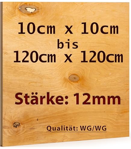 Sperrholzplatte 10mm 50x50cm Birkensperrholz - Multiplexplatte Für Möbelbau & Basteln