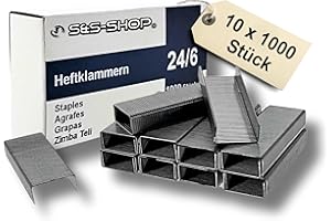 S&S-Shop 10000 grapadora grapas 24/6 Standard galvanizado gris
