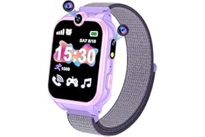 Smartwatch Kinder, 18 Spiel Uhr Kinderuhr 1,69 Zol Touchscreen Armbanduhr mit Anruf SOS Taschenlampe Schrittzähler Video Kameras Wecker Musik Player Uhr Telefon für Jungen Mädchen Alter 4-12