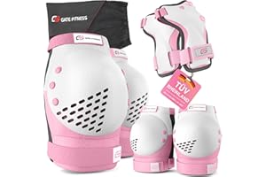 ‎GATE FITNESS GATE FITNESS® Protektoren Set für Kinde & Erwachsene - Schutzausrüstung Set [6 Teilen] Knieschützer mit Handgelenkschoner und Ellenbogenschützer für Inline Sport - Schutzausrüstung Set für Kinder