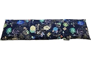 COVERBAGBCN- Sacchetto Termico Cervicale 50x14 cm | Riempimento con Noccioli di Ciliegia Naturali senza Chimiche | Doppia Fodera Lavabile | Terapia Caldo e Freddo | 850 g (Blu Vintage).