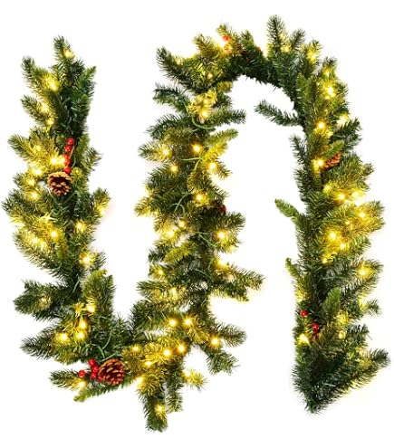 Ghirlanda Natalizia Con Luci A LED, 1.8M, Ghirlanda Di Natale Rattan