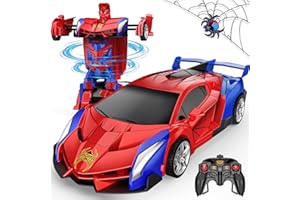 Braxel 2-in-1 Ferngesteuertes Auto ab 3 4 5 6 7 8 9 Jahre, Spider Transform Roboter Man Spielzeug, RC Auto Kinder Spielzeug ab 3-8 Jahre, Weihnachten Geburtstags Geschenke Junge 3-12 Jahre