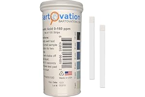 Bartovation Peracetic Acid Test Strips, 0-160 ppm [Double Comparable Offers, Vial of 100 Strips]