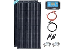 XINPUGUANG 200w 12v Solar Panel kit 2 x 100 watt Photovoltaic Solar Panel kit Module 20A Charge Controller for Motorhome, Boat, Caravan, Shed, Campervan