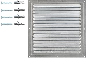 DEMLOU Presa d'Aria in Acciaio Zincato 30 x 30 cm, Griglia di Ventilazione in Metallo con Rete Protettiva, Griglia di Ventilazione per Interni/Esterni, Griglia di Ventilazione in Metallo con Rete.