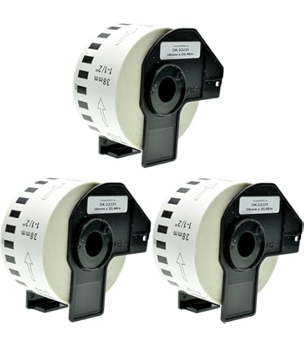 Bubprint Etiketten Kompatibel Als Ersatz Für Brother DK-22225 Für P-Touch QL1050 QL1060N QL500 QL500BW QL550 QL560 QL570 QL580N QL700 QL710W QL720NW QL800 QL810W