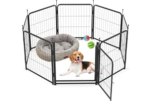 FROST IX 8 Panel Dog Pen, High 60cm Puppy Play Pen Indoor/Outdoor, Portable Detachable Pet Exercise Playpen, Pet Run Enclosures for Puppies, Cats, Rabbits and Other Animals