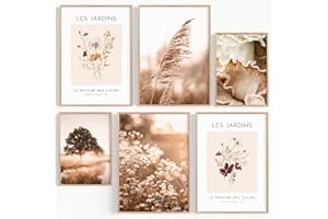 OHBIMBA - Laminas Decorativas Pared | Laminas para Cuadros Decoracion Salon Modernos | Laminas para enmarcar | Cuadros Decoracion dormitorios SIN Marcos | Tamaño 4xA3 y 2xA4 (Les Gardins)