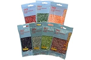 Hama Perle 9410 – Sacchetto di perline con circa 7000 perline midi con diametro 5 mm in 7 colori alla moda, divertimento creativo per grandi e piccini