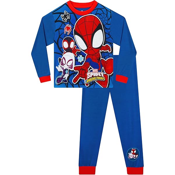 Completo pigiama lungo 'Spider-Man' 2 pezzi - Blu - Prematuro - Bambino - 9.10