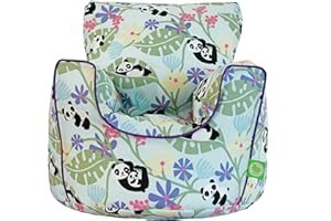 BEANLAZY Bean Lazy ® 100% Cotton Small Light Blue and Purple Panda Bean Bag Chair with filling