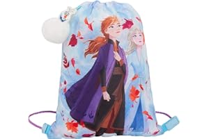 Sac de sport Disney La Reine des Neiges avec cordon de serrage Elsa Anna Sac de sport avec porte-clés Olaf, bleu (Bleu) - LBAMZMPN1534