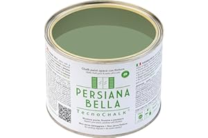 TecnoChalk® Persiana Bella Nuova Chalk Paint Extra Forte - Non Richiede Finitura – Ricolora Senza Carteggiare Persiane, Finestre, Porte e Infissi - Interno/Esterno - Verde Salvia RAL 6021 (500 ml)
