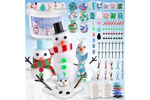 LAWOHO Big Build a Snowman Kit con 500ML di Slime e Argilla Trasparente, Lavoretti di Natale per Bambini, Calza della Befana per Bambini e Adulti, Kit di Lavoretti di Natale con Pupazzo di Neve