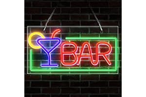 Amyzavls Neonowy szyld LED, dekoracyjny szyld, neonowa tabliczka z wtyczką USB, do baru, baru, klubu, pubu, sklepu