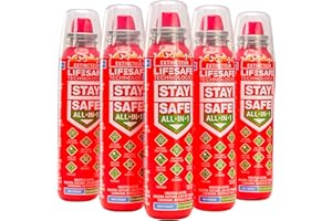 LIFESAFE TECHNOLOGIES Extincteur StaySafe All-in-1, Lot de 5 | pour la Maison, Voiture, Travail, Camping, Caravane, Bateau | Éteint Tout Les Types de Feux en Quelques Secondes