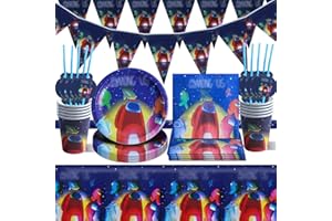 Forninc 52 Stück Geburtstag Geschirr, Amon Party Set, Amon Geburtstag Deko Set, Amon Geburtstag Party Set, Geburtstag Party Dekorationen Supplies Für Kinder, Geburtstagsparty Zubehör