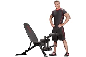 Banco Multiposición Marcy Deluxe SB-350 - peso max soportado 270kg - Admite discos de 25 y 50 mm.